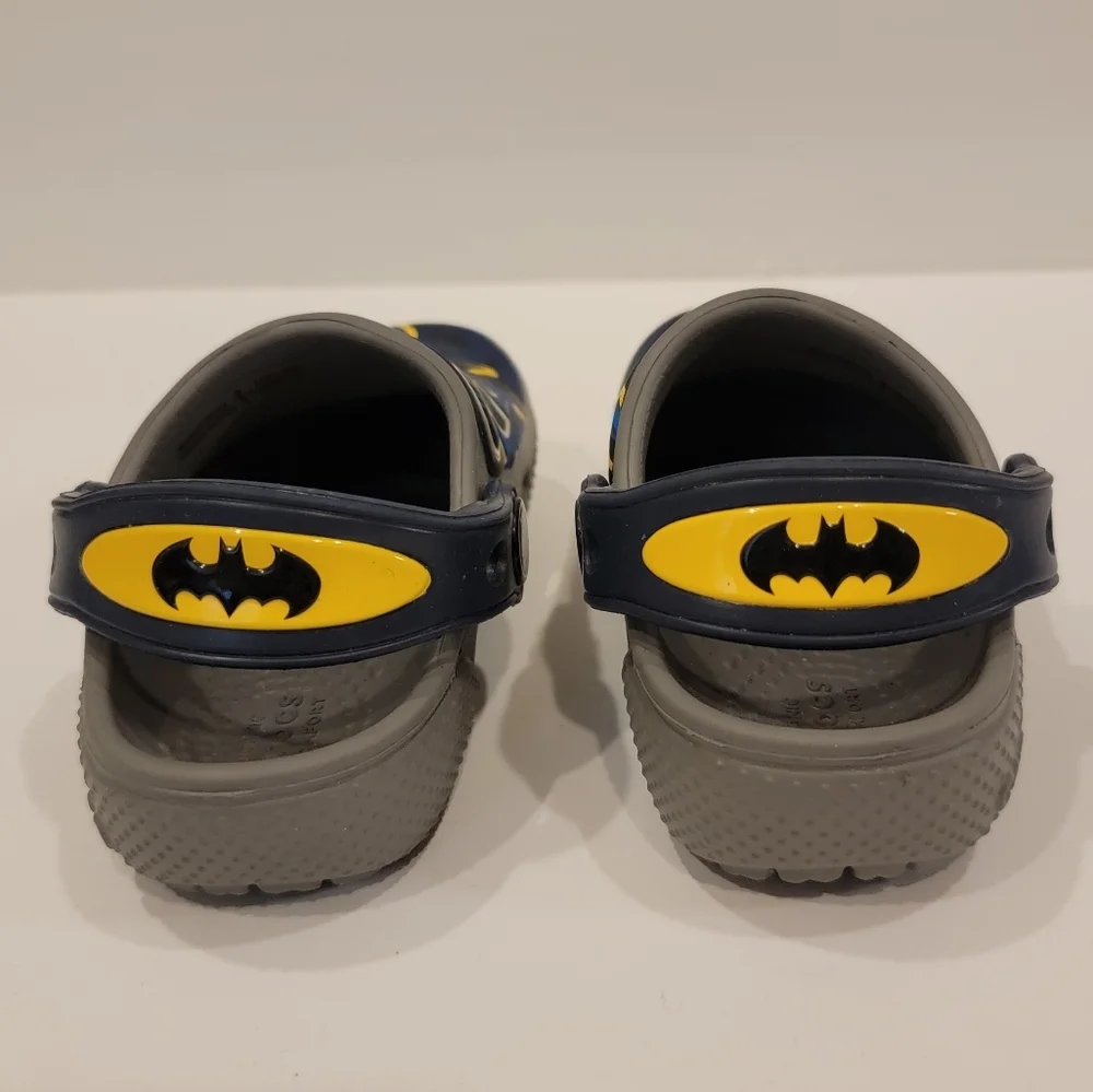 Rare Crocs Batman Superhero Sandals | Infant Size C5 | Blue, Yellow, Size 5 Baby